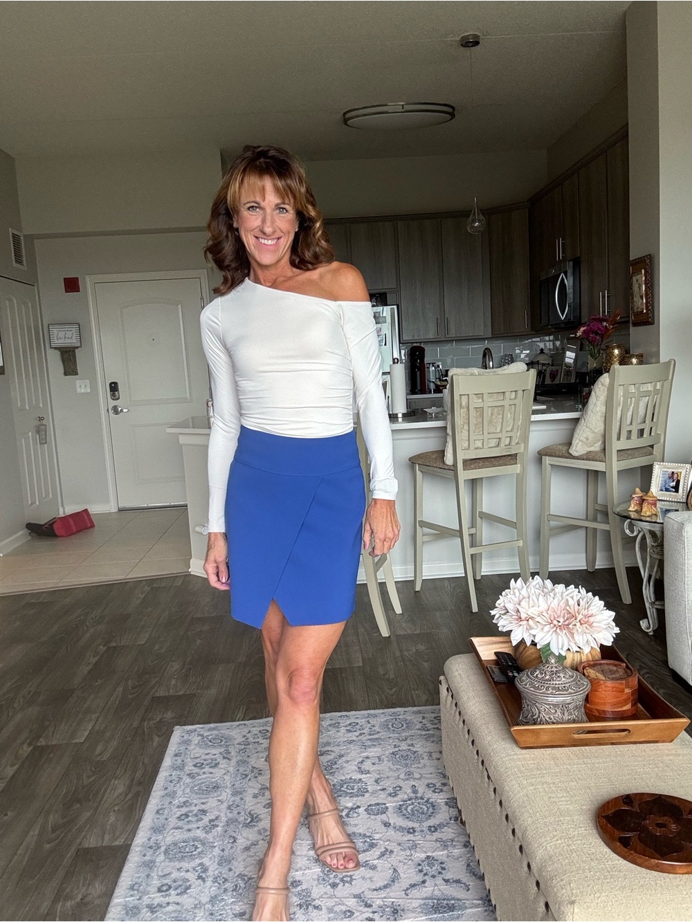 J. Crew Cobalt Blue Wrap-Front Mini Skirt